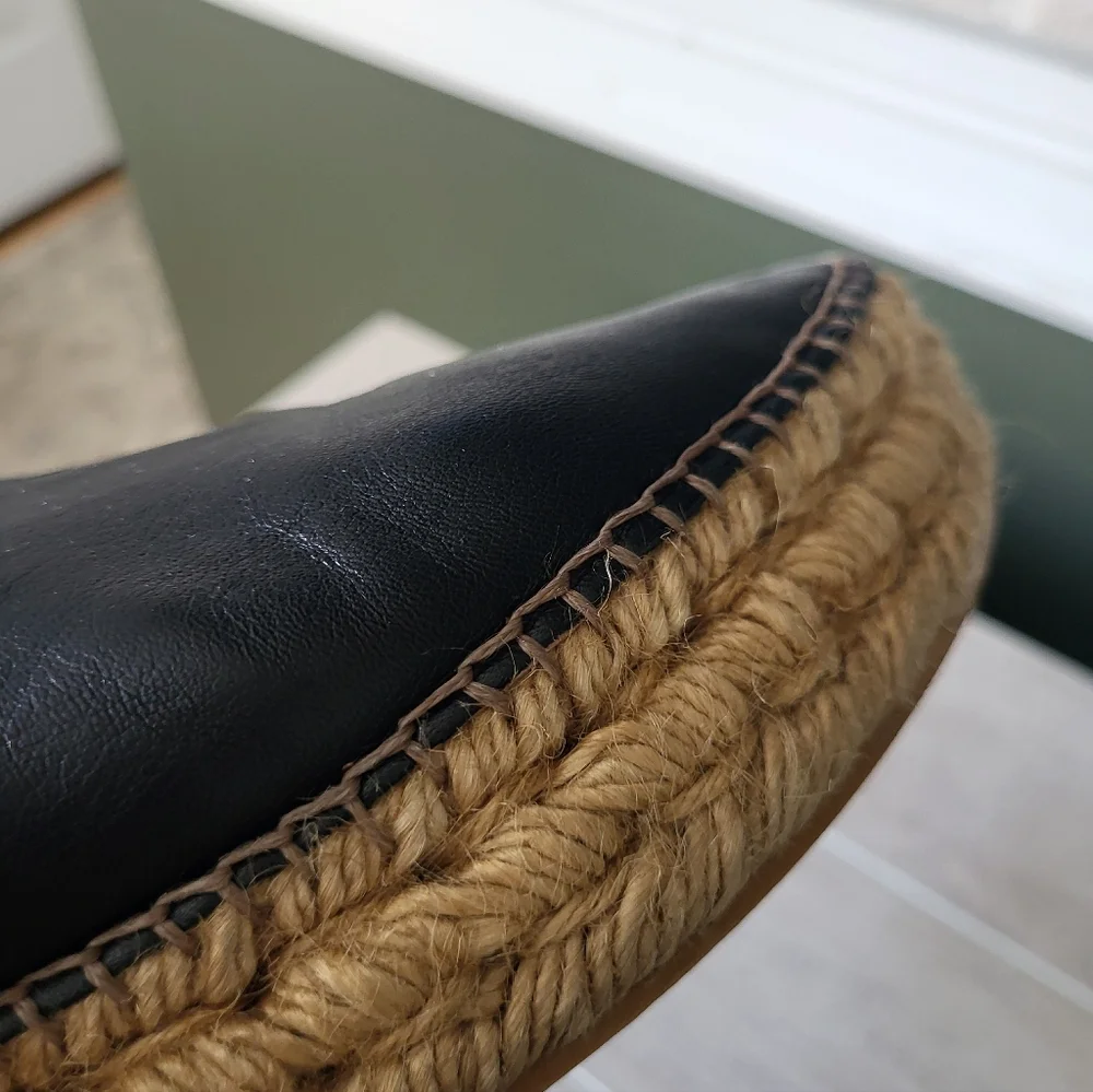 Eric Michael Serena Leather Espadrille Platform Sneakers Black 39‎ EU / 8.5-9 US